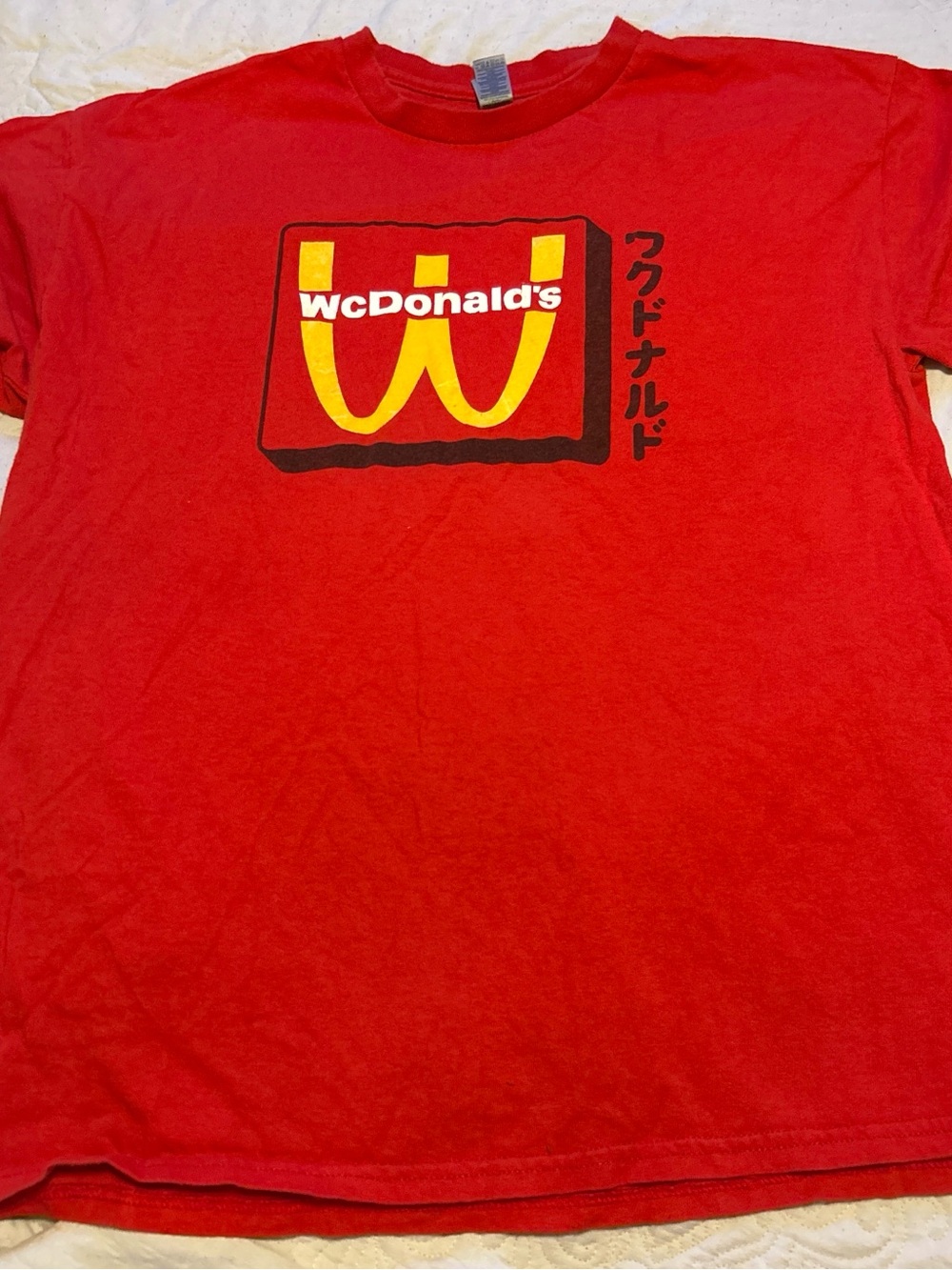 McDonald's Red Tee with Yellow Logo and Black Accent